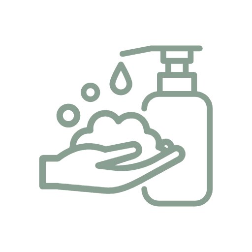 Hand wash icon with soap for hygiene